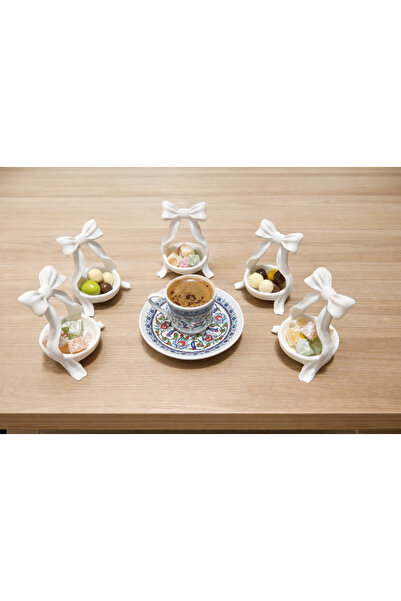 Arthesia 3D 6’lı Fiyonklu Kahve Sunumluk Seti – Lokumluk Çerezlik Şık Türk Ka...