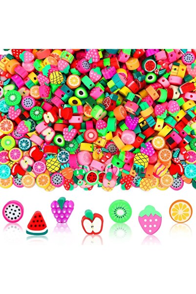 Choice26 120pcs B 30/60/120 Pcs Fruits Polymer Clay Beads Spacer Beads for Je...