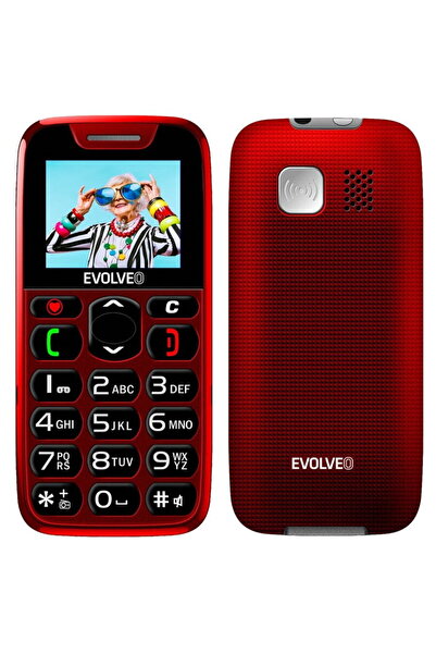 EVOLVEO EasyPhone, mobile phone for seniors with charging stand, Red