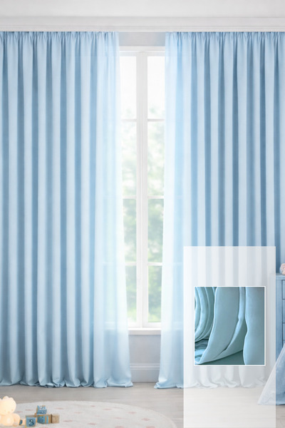 perlife Tül Perde Erkek Çocuk Odası 1’e 3 Sık Pile Sade Şık Soft Yumuşak Dokulu