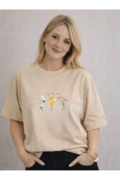 Risely Co Women's Imagine Me Flowers Oversize T-Shirt