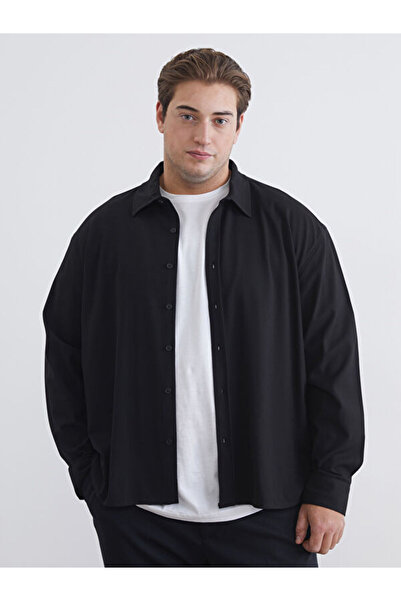 LC Waikiki Rmz Gi̇yi̇m Farkiyla Large Size Standard Fit Long Sleeve Men's Shirt