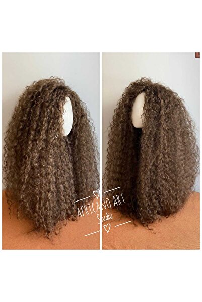 Africano Art Studio Afro Peruk Açık Kestane 8