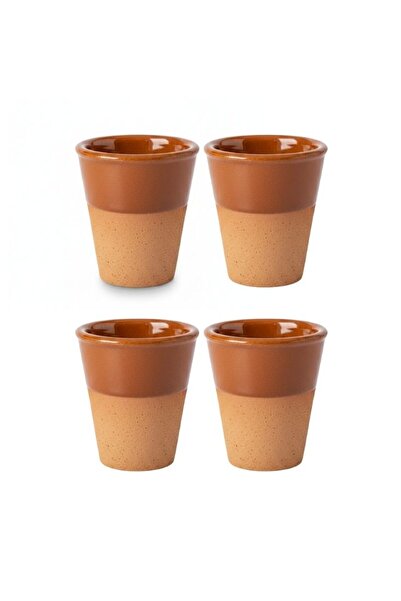Premium طقم أكواب قهوة من الطين بلونين، مقاوم للحرارة، مصنوع من السيراميك