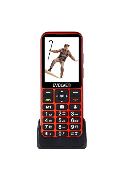 EVOLVEO Telefon mobil EasyPhone LT, pentru seniori, Dual Sim, 4G, Rosu