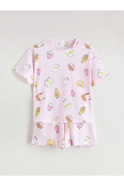 LC Waikiki طقم بيجامة بناتي مطبوع مع شورت من UZG STORE للبنات الأنيقات