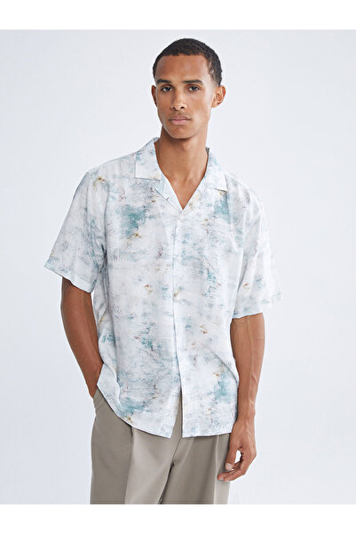 LC Waikiki Peak New Season Regular Fit Resort Collar Short Sleeve Patterned V...