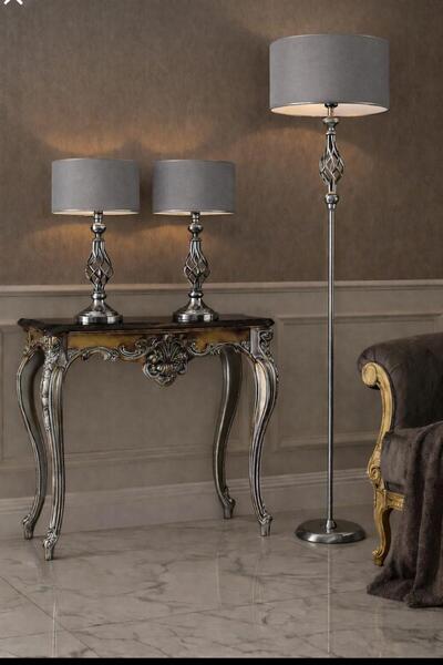 Lampada Verona Krom Kaplama 3'lü set - Antrasit