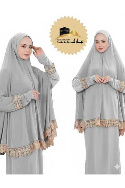 TABASAFE Women's Prayer Dress with Lace Sleeves with Heads