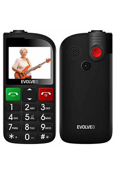 EVOLVEO EasyPhone FL, mobile phone for seniors with charging stand, Black