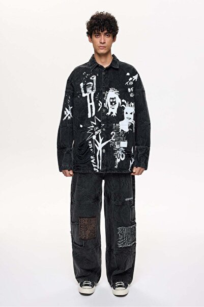 LES BENJAMINS Men's Relaxed Fit Denim Jacket