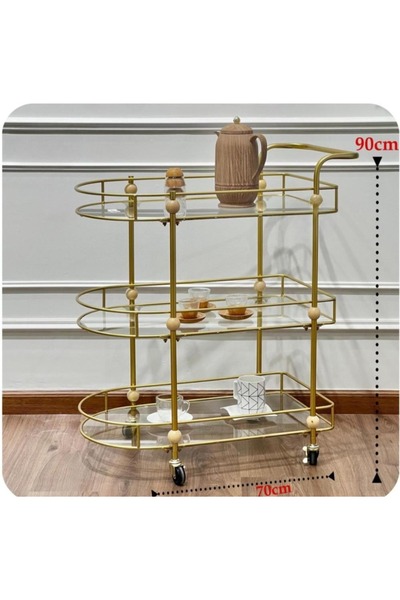 DEC39 A serving cart with a stylish and distinctive design
