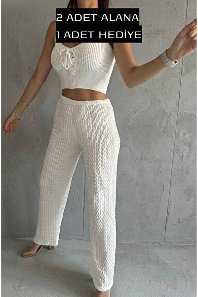 BTN BURUTEKİN 99 YAZ VE BAHARLIK, LASTİKLİ ESNEK CEPSİZ PALAZZO BOL KESİM PAN...