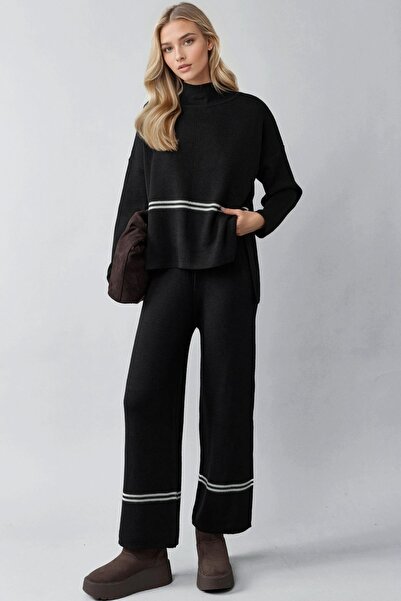 Hiccup My Fashion Striped Ribbed Knitwear Set
