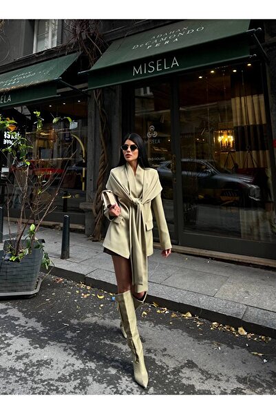 Bella Breeze Women's Shawl Collar Tie-Up Jacket Dress