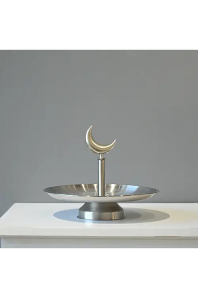 Generic Elegant Crescent Design Stainless Steel Serving Plate