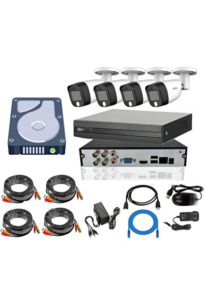 Generic 4-camera smart outdoor surveillance system with 2MP resolution, night...