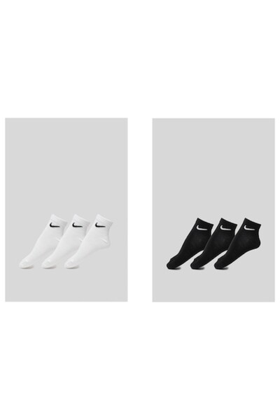 Nike Everyday Training Short Socks - 6 Pairs, White and Black, L