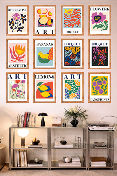 UNT 12-Frame Look Kitchen |   Modern |   Retro Wall Poster Painting Set – 15X...