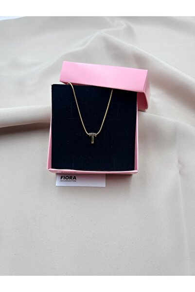 FIORA AKSESUAR قلادة على شكل حرف T مخصصة مع صندوق، بالون فولاذي ثلاثي الأبعاد...