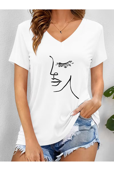 Cevval ЖІНОЧА ФУТБОЛКА З ВИРІЗОМ НА ГРУДЯХ І ПРИНТОМ