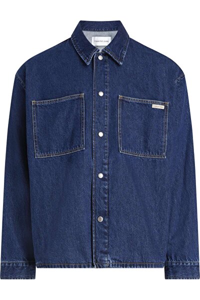 Calvin Klein RELAXED SHIRT JACKET, 1BJ Lacivert Erkek Gömlek