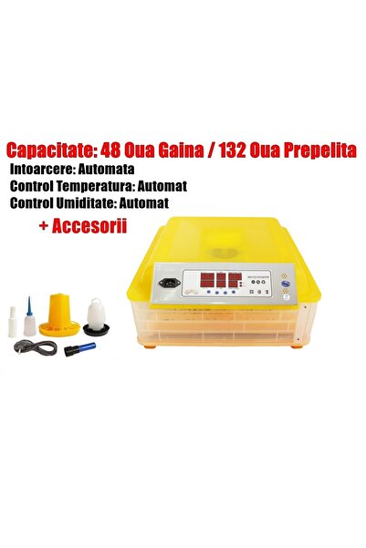 RT Incubator Hatcher 48 Chicken Eggs 132 Quail Eggs Automatic Turning + 5 Acc...