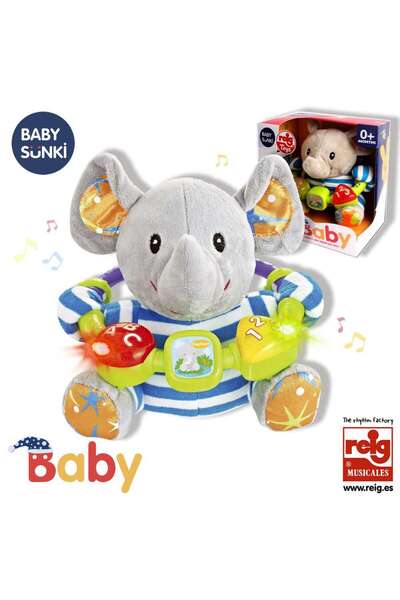 Reig Musicales Interactive baby toy with activities and lights 20 cm - Elephant