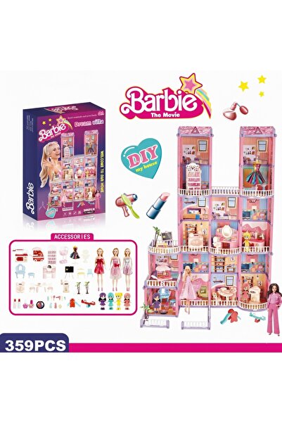 Barbie Princess Pink Castle Playset, Barbie Dream House Villa DIY - 359 Piece...