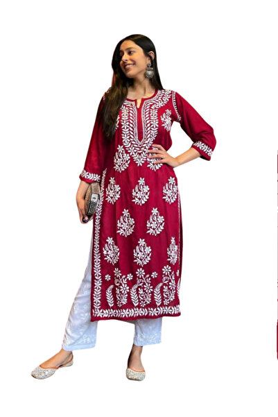 MYSMAR Maroon Cotton Top Bottom - FFT5841 | Maroon