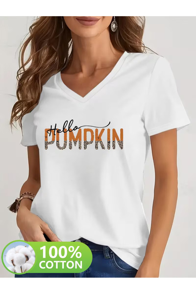 YUNAYT Tricou de damă cu decolteu în V, cu imprimeu fluid