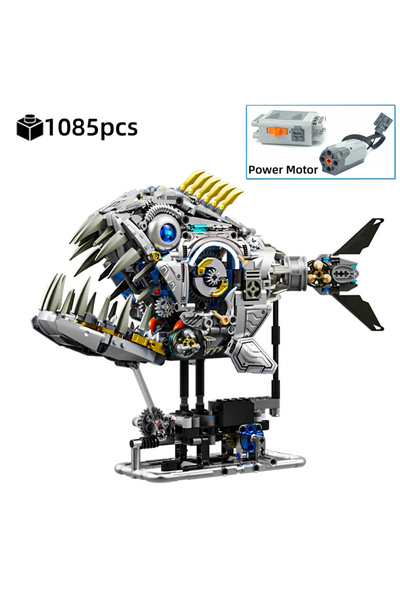 Choice مجموعة بناء حيوانات بحرية ميكانيكية بمحرك كهربائي، حوت متحرك، طوطم، سم...