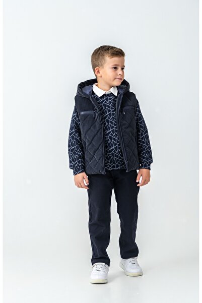 LUCY EXCLUSİVE Set de tricotaje, pulover și vestă, 4 piese (vestă; cămașă; pu...