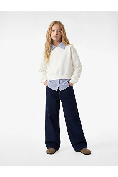 Koton Детска блуза в стил риза, цвят екрю 6SKG10007AK