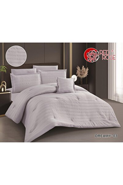 Red Rose Dreamy Microfiber King Size Quilt - Embroidered (7 Pieces) - Double ...