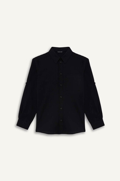 DeFacto Мъжка риза с дълги ръкави за момчета B5983A8/BK81 BLACK