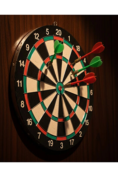 lowell home Quality Wooden 15 Inch Dart Board Easy to Assemble 4 Arrows