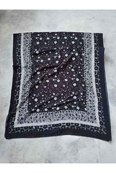 MAHZA DESIGN Bambu Kraş Şal Bahar Çiçekleri Siyah