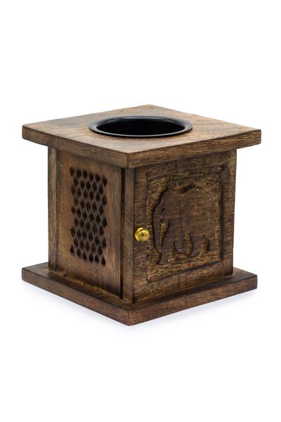 AW Gifts Arzător cu ulei din lemn de mango - Elefant