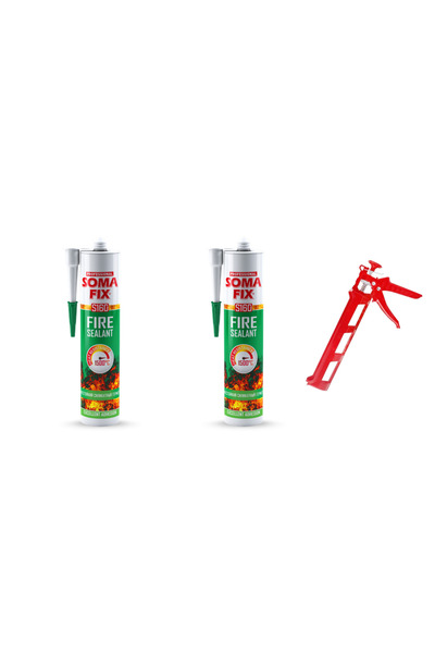 Somafix 2 Adet Siyah 1500 'c Yangına Dayanıklı Isı Şömine Mastiği ve Silikon ...