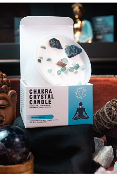 Namaruna Lumânări Chakra cu Pietre Prețioase - Chakra Gâtului