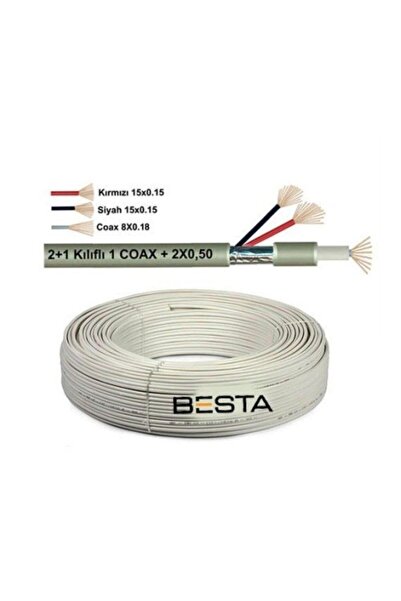 HvT Kd-1388 250 Meters 2+1 0.50 Cctv Camera Cable