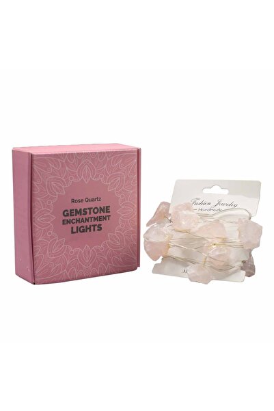 AW Gifts Lanț luminos LED din pietre - cuarț roz