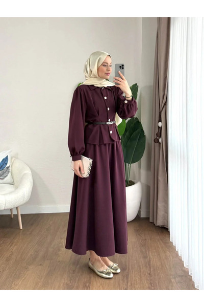 NovaCase Double Fabric Hijab Set with Bottom and Top Skirt