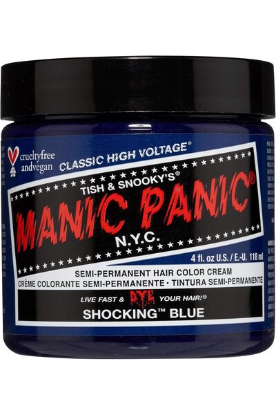 Manic Panic كريم صبغة شعر شبه دائم، لون أزرق فاقع، 4 أونصات