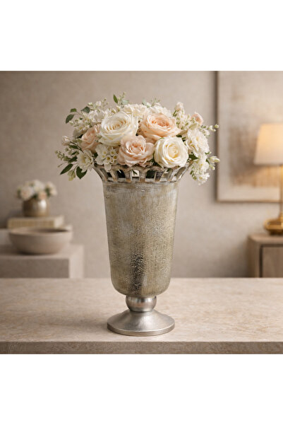 esdekor مزهرية معدنية ملونة من إيتان ريا مقاس 30 سم قطعة واحدة لتزيين المنزل/...