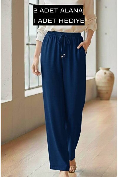 BTN BURUTEKİN 99 YAZ VE BAHARLIK, LASTİKLİ ESNEK CEPSİZ PALAZZO BOL KESİM PAN...