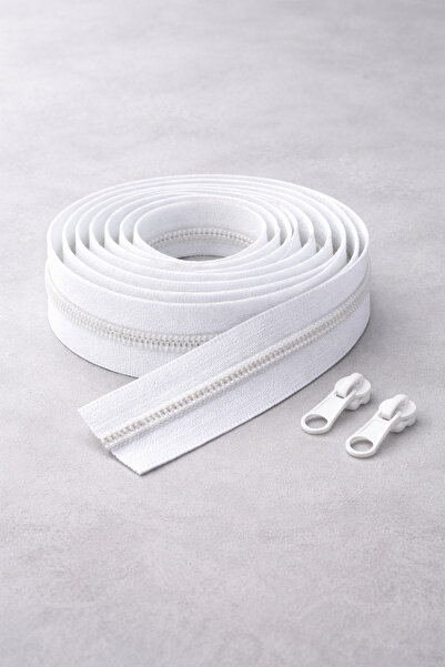 Paris Home شريط سحاب أبيض T5 – سحاب بطول 10 أمتار + 10 رؤوس سحاب بطول 10 أمتار