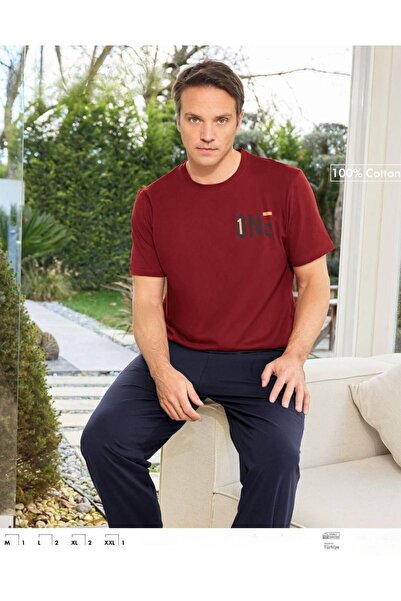 İpek Чоловічий комплект піжами з коротким рукавом та велосипедним коміром, 10...