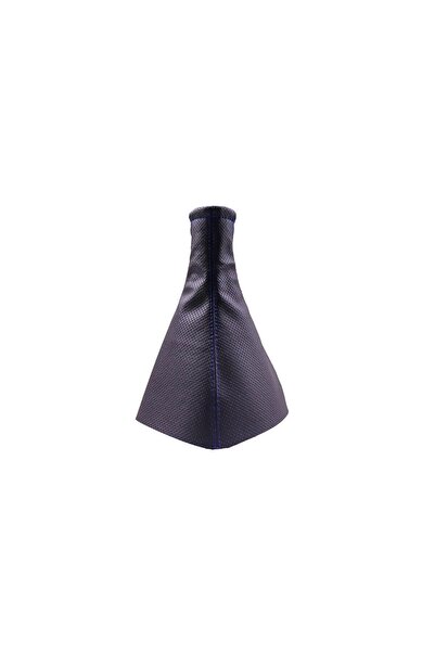 Hobibahçem Gear Gaiter Compatible with All Vehicles Black Vinyl Blue Stitch